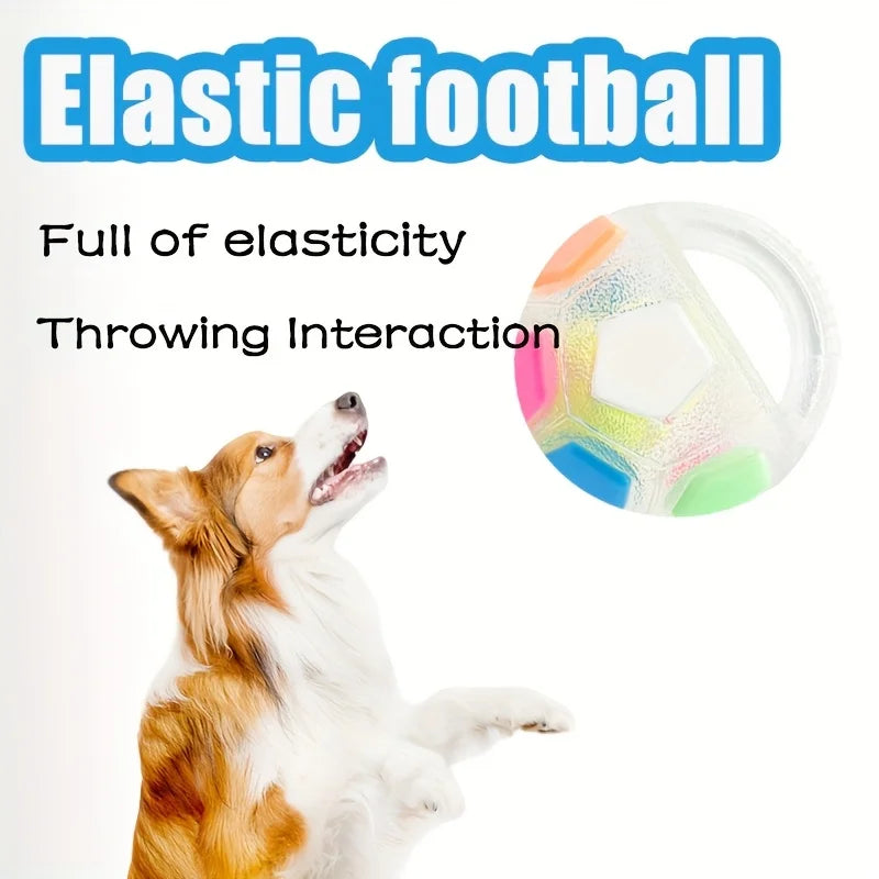 Soccer Ball Pet Vocal Toy, Durable TPR Material, Dog Toy With Carrying Handle, Suitable for Throwing , Interactive Pet Toy Pi-Mart