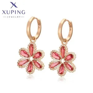 Xuping Jewelry Charm Square Shaped Luxury Exquisite Gold Color Plated Crystal Earring for Women Gift A00606258 Pi-Mart