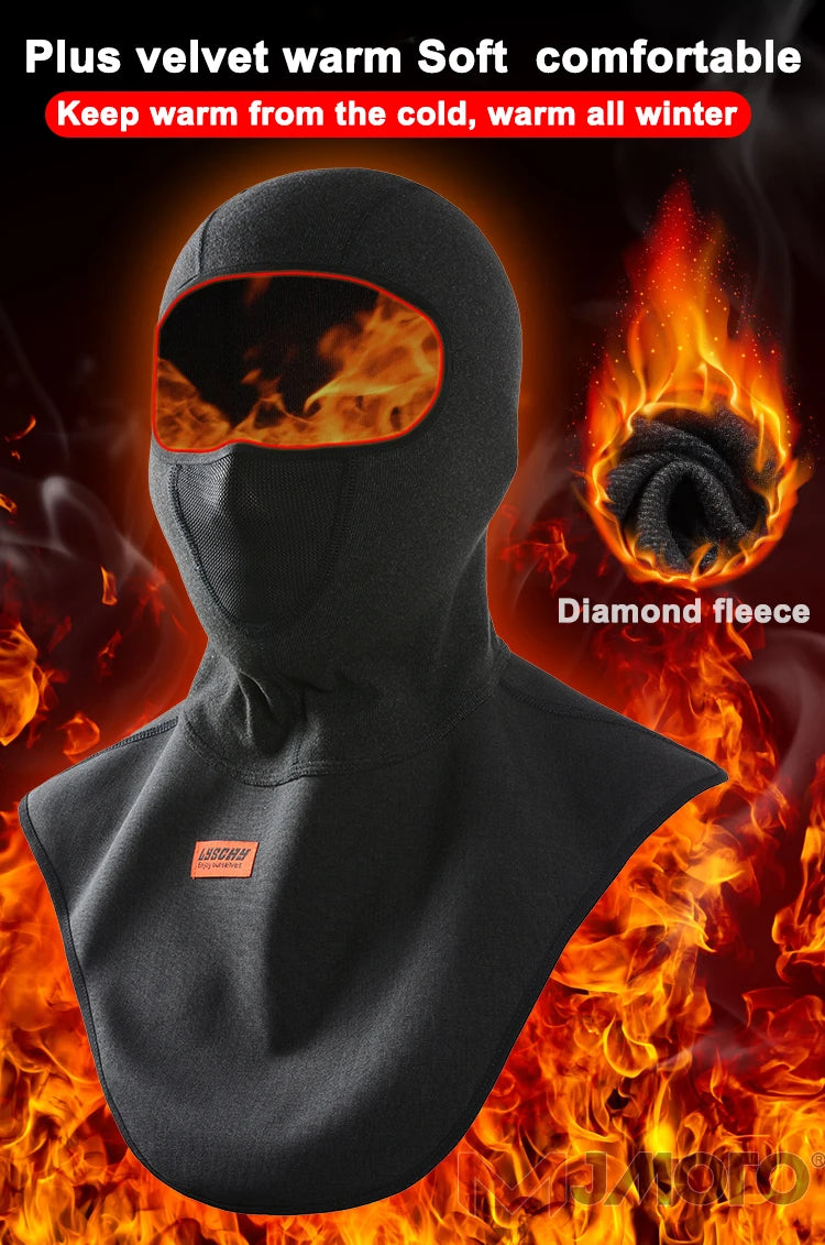 New Winter Motorcycle Mask Fleece Thermal Face Mask Keep Warm Motocross Riding Balaclava Motorbike Windproof Ski Mask Men Women Pi-Mart
