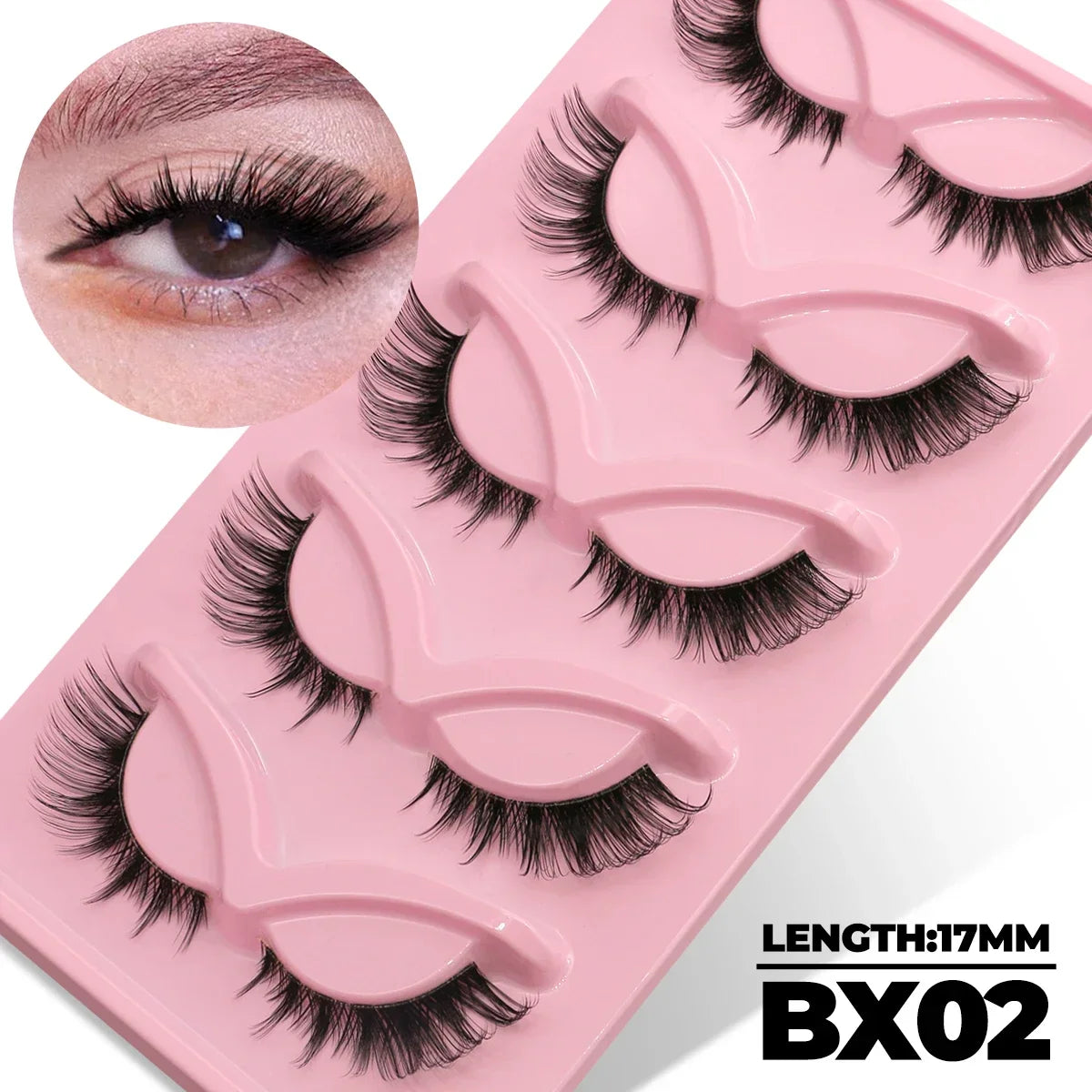 Veltrinay Fake Lashes Cat Eye Lashes Faux Mink Eyelashes Clear Band Lashes Natural Look Wispy Mink Eyelashes False Lashes Makeup LadyShow.Store