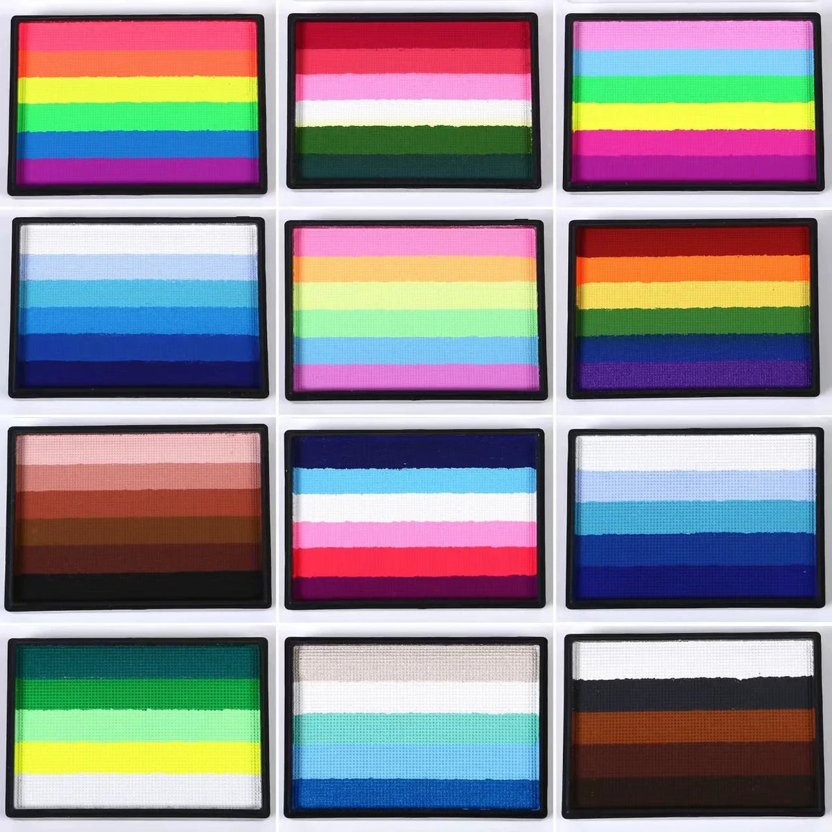 50g Facial and Body Paint Palette,Non-Toxic Rainbow Water-Soluble Body Paint for Rainbow Festival,Cosplay,Party,Art,Stage Makeup Pi-Mart
