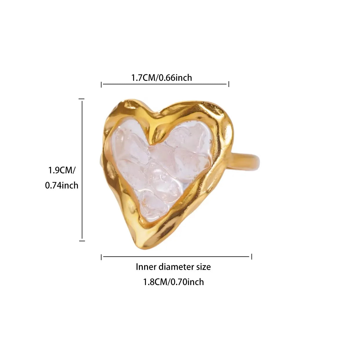 Zircon Geometric Heart Rings For Women Stainless Steel Gold Color Wedding Ring Luxury Aesthetic Jewlery Couple Gift 2026 Pi-Mart