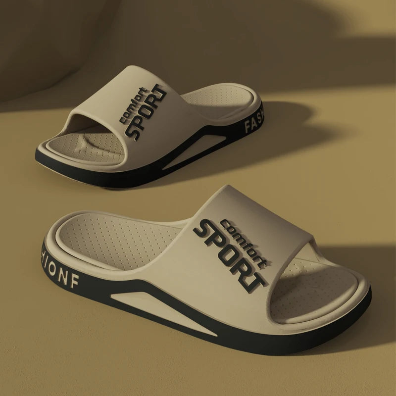 Fashion Men's Sandals Summer EVA Comfortable Anti-Slip Soft Soles House Slippers for Indoor Outdoor Wear Breathable Shower Slide Pi-Mart