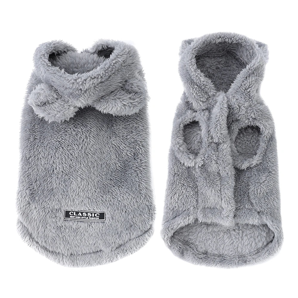 Soft Fleece Pet Dog Clothes Cute Hoodie Coat For Small Medium Dogs Cats Autumn Winter Puppy Hooded Jacket Sweater Pug Apparel LadyShow.Store