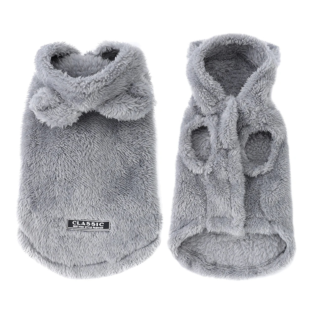 Soft Fleece Pet Dog Clothes Cute Hoodie Coat For Small Medium Dogs Cats Autumn Winter Puppy Hooded Jacket Sweater Pug Apparel Pi-Mart