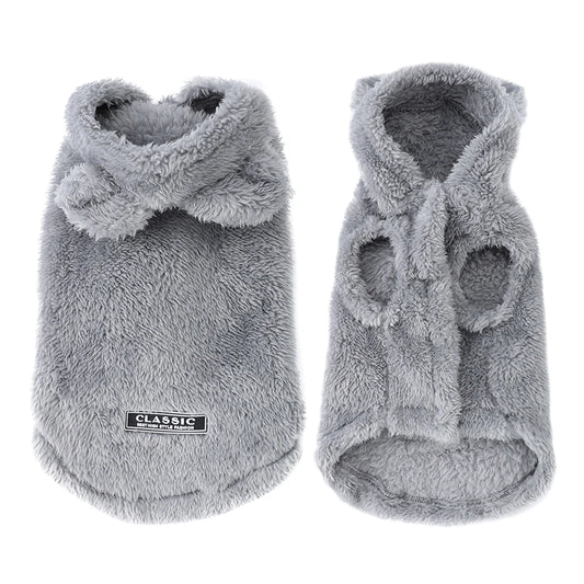 Soft Fleece Pet Dog Clothes Cute Hoodie Coat For Small Medium Dogs Cats Autumn Winter Puppy Hooded Jacket Sweater Pug Apparel Pi-Mart