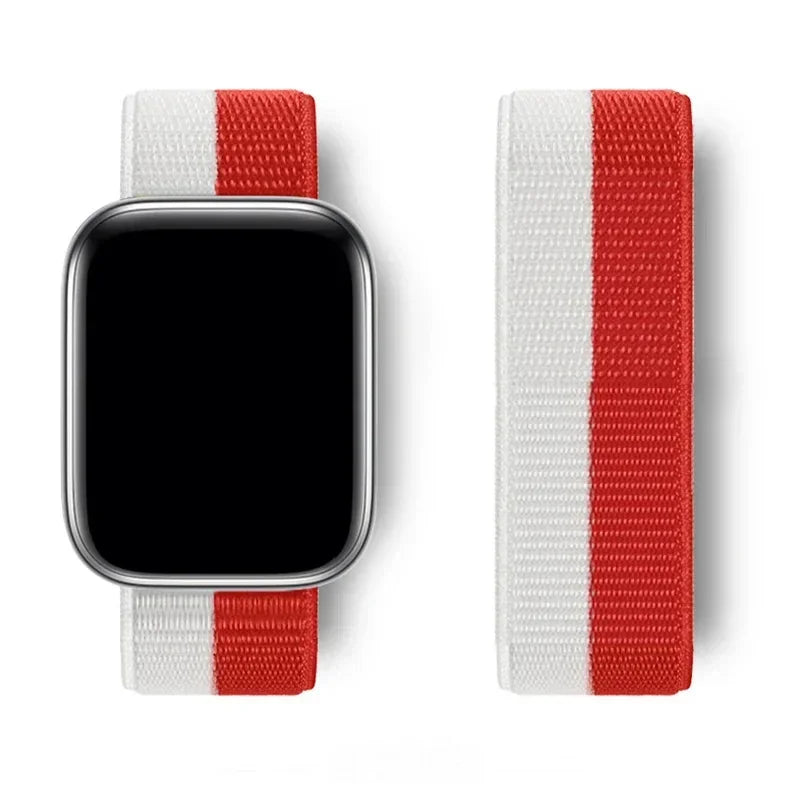 Nylon Sport loop Strap For Apple Watch Band 44mm 42/40mm 45mm  38/41mm pride Bracelet iwatch Ultra2 49mm Series 9 8 se 7 6 5 4 3 LadyShow.Store