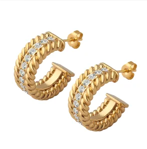 Hoop Earrings for Women Trendy Golden Stainless Steel Earring Jewelry New Pi-Mart