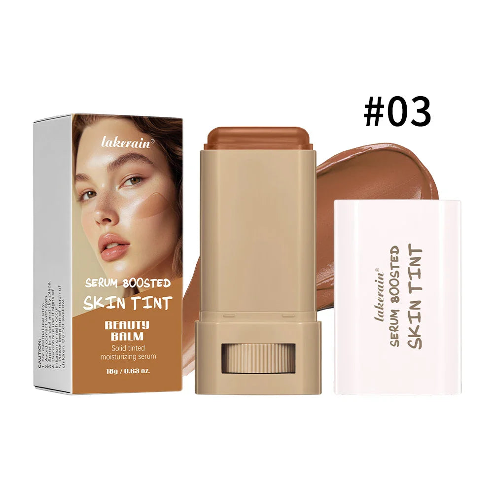 Skin Tint Foundation Stick Eraser Concealer Foundation Stick Serum Boosted Smooth Plumper Hight Coverage Travel Bronze Foundatio LadyShow.Store