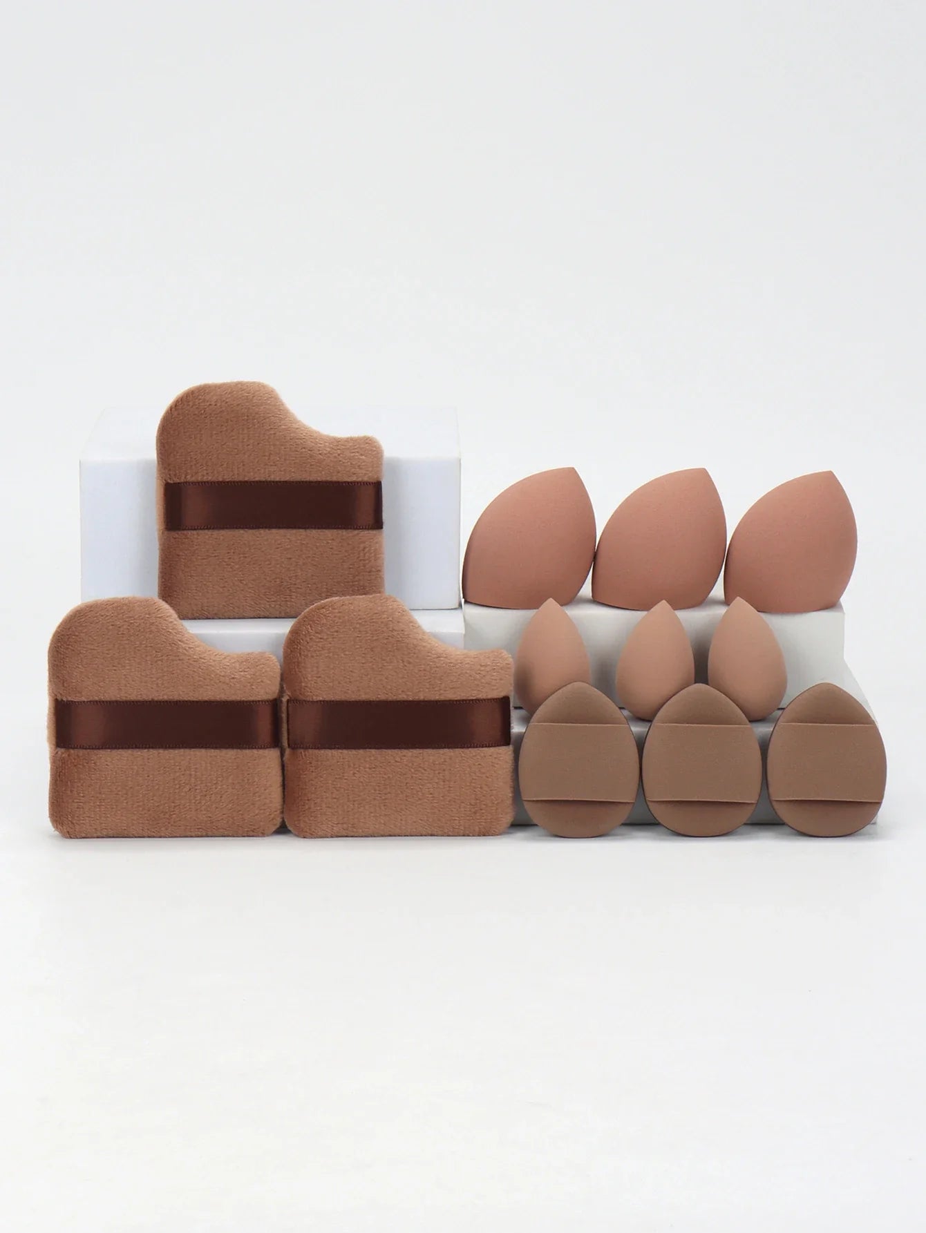 12-Piece All-Purpose Makeup Sponge Set, Made of 3 Loose Powder Puffs, 3 Mini Air Cushion Puffs, 3 Beauty Eggs and 3 Mini Beauty LadyShow.Store