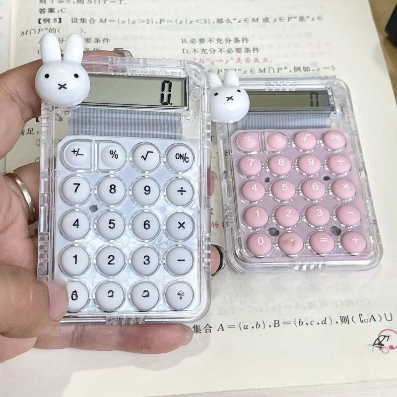 Miffy Rabbit Calculator Silent Mini High Beauty Student Office Exam Super Cute Small Multi functional Calculation Tri Light Beauty