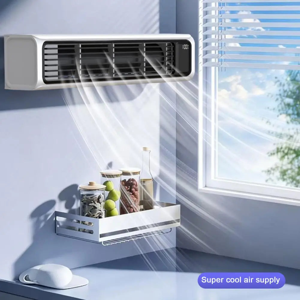 Portable Air Conditioner, Wall Mount Desktop Fan, 3 Speed Bladeless Tower Fan with Digital Display, Quiet Personal Cooling Fan f Pi-Mart