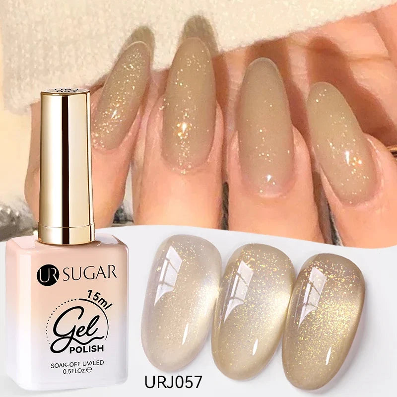 UR SUGAR 15ml Jelly Milky White Translucent Color Gel Polish Semi Permanent UV Gel Nail Art Soak Off Gel Varnish Latest Fashion Tri Light Beauty