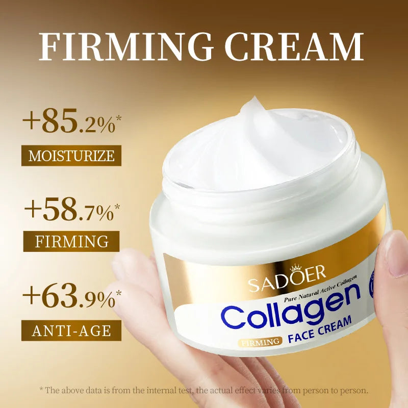 SADOER Collagen Anti-wrinkles Face Cream sknicare Moisturizing Hydrating Anti-aging Faical Cream Beauty Face Skin Care Products Tri Light Beauty