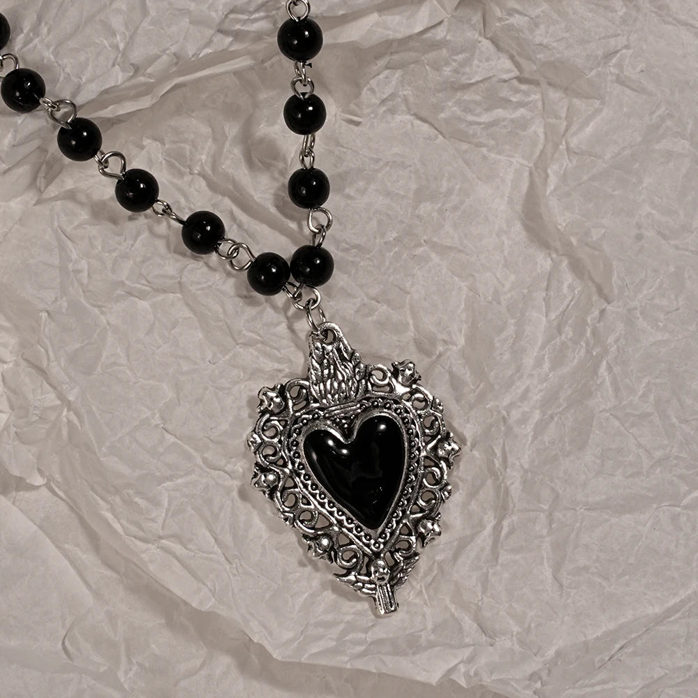 Y2K Sweet Cool Girl Personalized Creative Cross Love Pendant Necklace, Suitable for Daily Wearing Pi-Mart