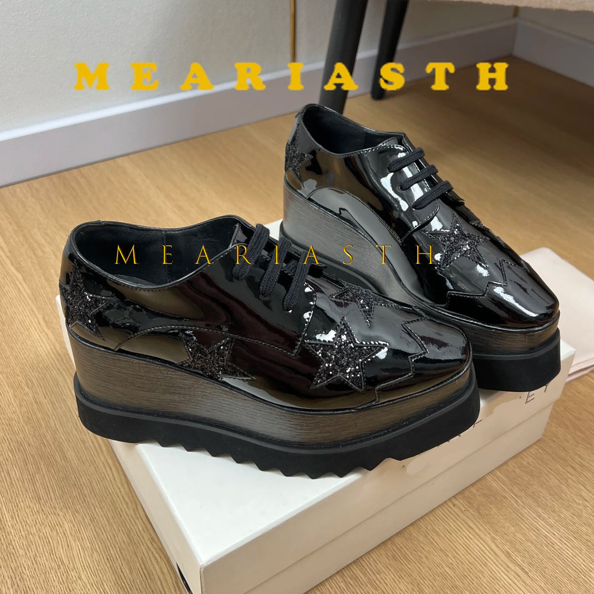 Women Walking Sneakers Autumn Lace-up High Platform Chunky Shoes Breathable Leather Shoes 8.5CM Winter Wedge Heels Casual Shoes Pi-Mart