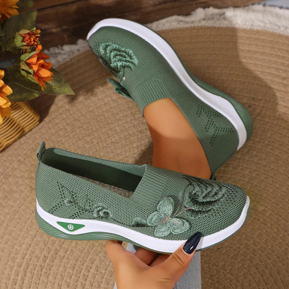 Women's Lightweight Durable Knit Sneakers Microfiber Breathable Spring Summer Outdoor Daily Commute Casual Walking Shoes LadyShow.Store