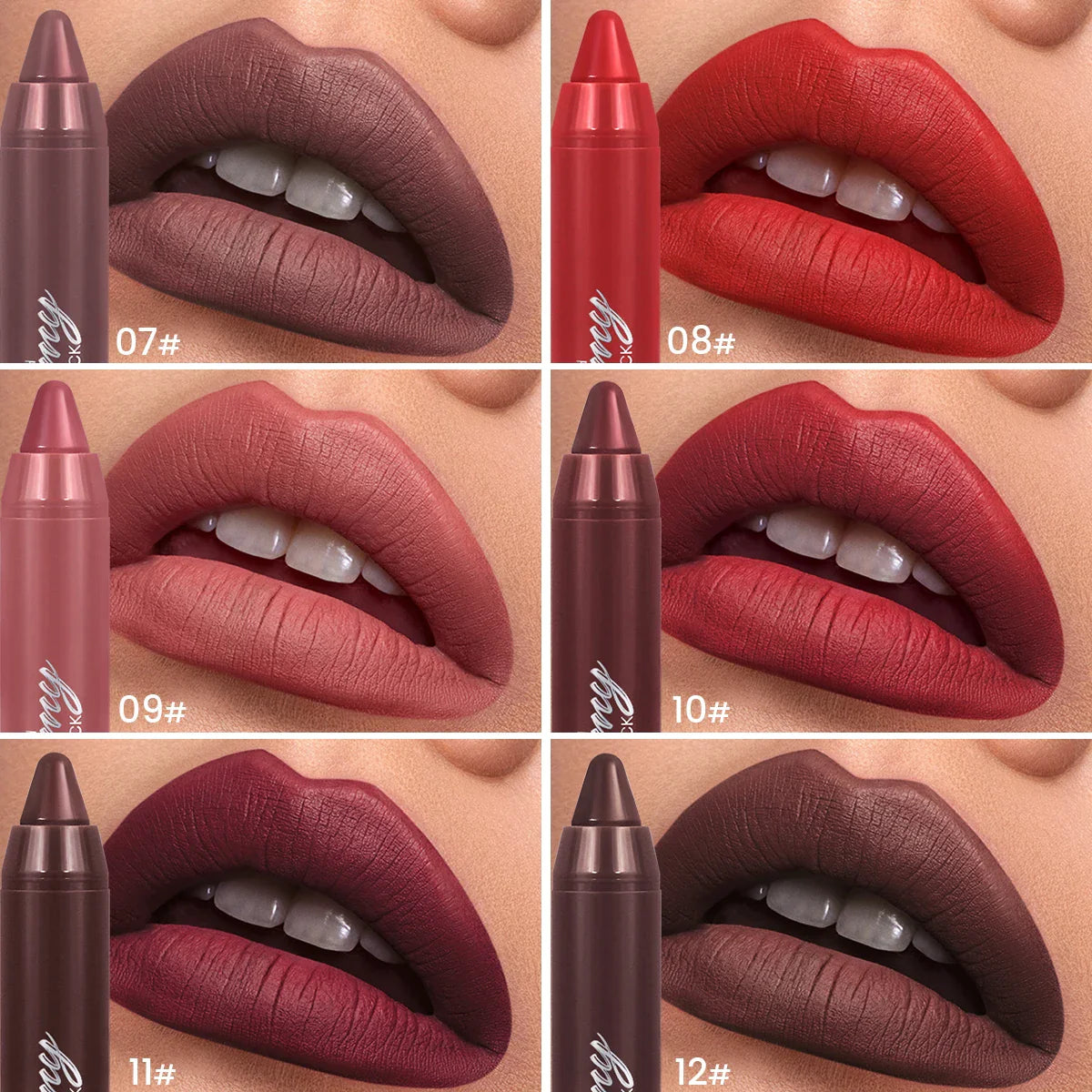Multiple Colors Matte Lip Liner, Use As Lip Liner and Lipstick, Easy To Accurately Apply, Waterproof Long-lasting Non-stick LadyShow.Store