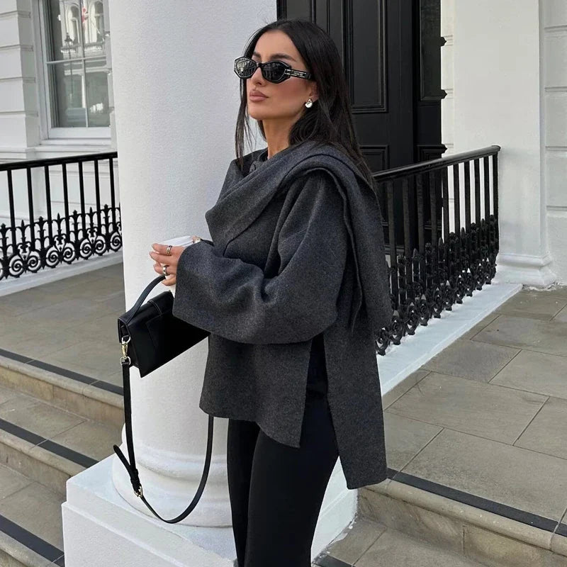 MUJER Plush Winter Coats for Women Asymmetric Scarf Demi-season Jacket for Women Parkas Long Sleeve Padded Coat Woman Jacket LadyShow.Store