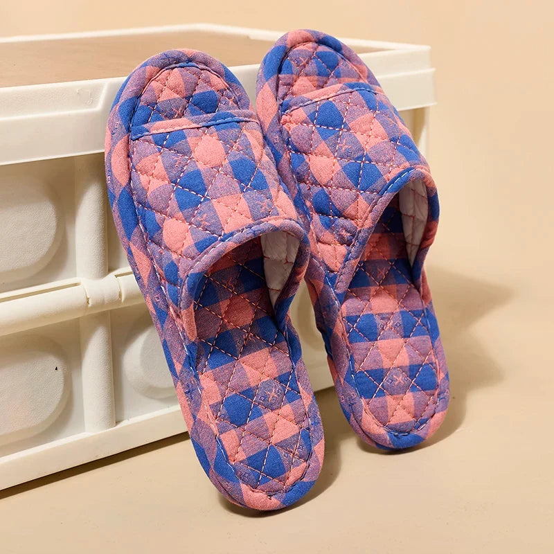 Women Slippers Lightweight Home Shoes Antislip Soft Indoor Fabric Slippers LadyShow.Store