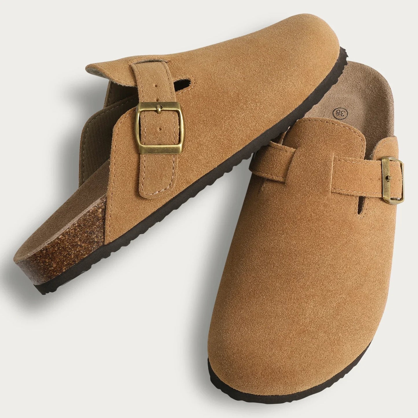 Litfun New Women Clogs For Women Fashion Cork Suede Mules Slipper Classic Cork Antislip For Outdoor Slippers With Arch Support LadyShow.Store