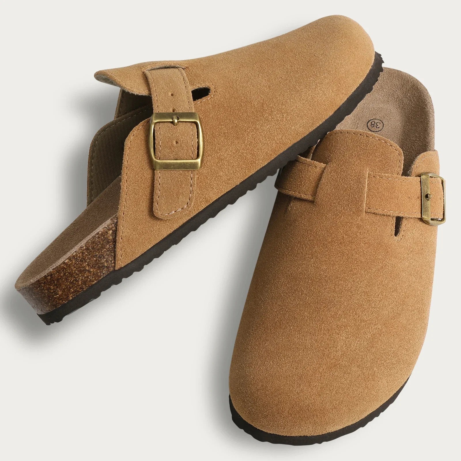 Litfun New Women Clogs For Women Fashion Cork Suede Mules Slipper Classic Cork Antislip For Outdoor Slippers With Arch Support LadyShow.Store