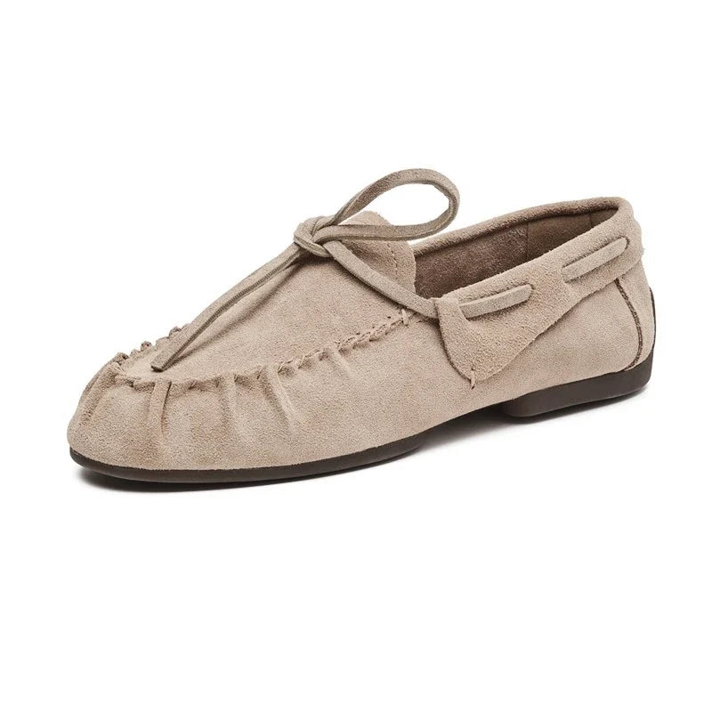 AIYUQI Women Loafers British Style 2026 New Genuine Leather Beanie Shoes Women Flat Non-slip Vintage Slip-on Moccasins For Women LadyShow.Store