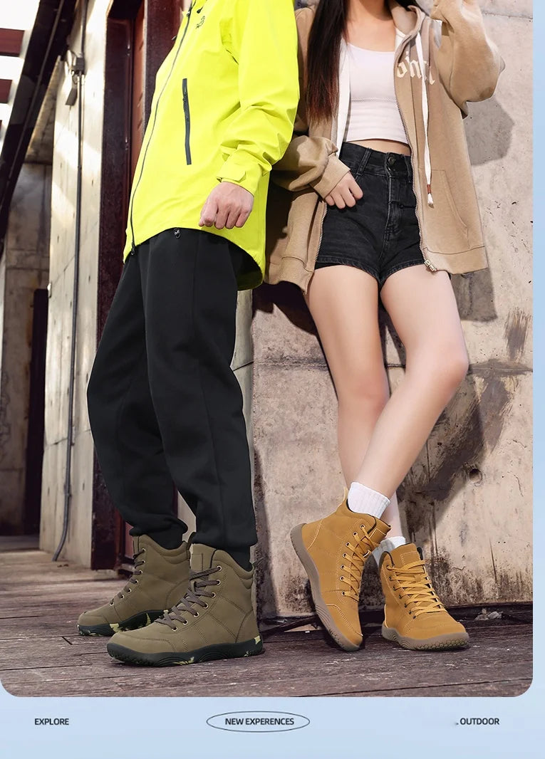 2026 New Unisex Sports Shoes Lightweight And Non Slip Walking Shoes Comfortable High Top Solid Color High-Quality Hiking Shoes Pi-Mart