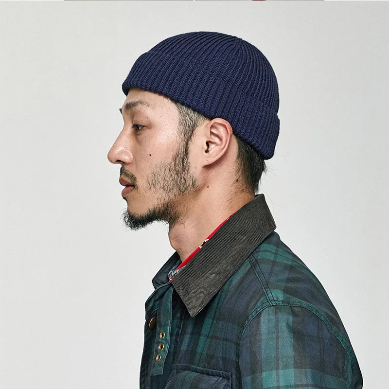 Winter Knitted Hat Warm Outdoor Sport Cold Protection Running Beanie Cap Elastic Thermal Cycling Skull Roll-up Cuffed Cap Pi-Mart