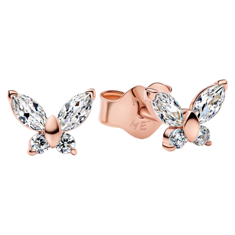 2026 Latest 925 Silver Exquisite Rose Gold Charm Earrings Personalized Pendant Beads, Fashionable Birthday Gift Gifts Pi-Mart