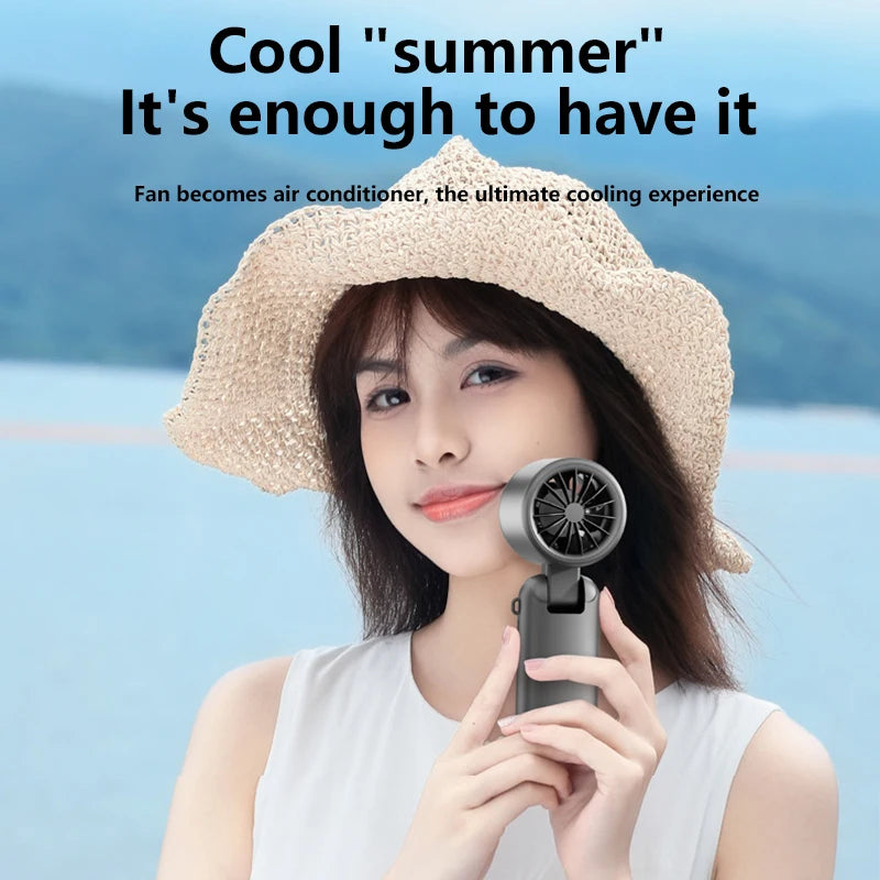 Lenovo Foldable/Hangable USB Desk Fan Ice Cooling Handheld Fan 100 Speeds Turbo Portable for Outdoor Fast Chill Ice Compress New Pi-Mart