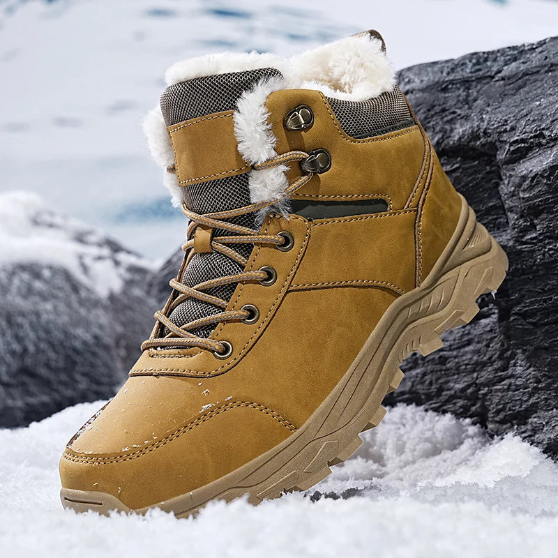 New Autumn and Winter High-Top Thick-Soled Fleece-Lined Men's Snow Boots, Outdoor Hiking Shoes, Hunting Boots, Hiking Boots Pi-Mart