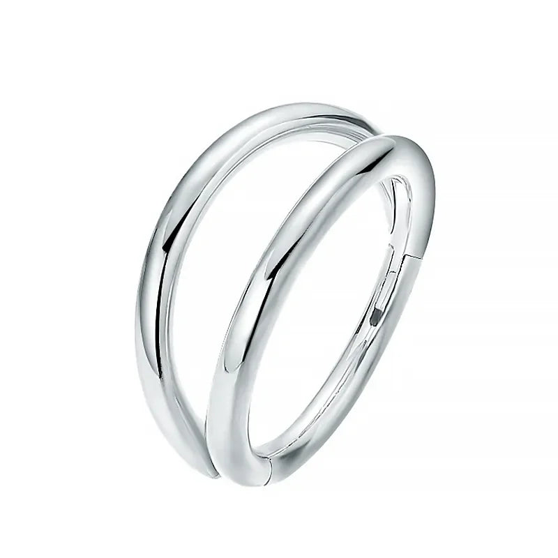 Double Septum Rings Nose Rings Hoops Cartilage Hoop Earring Piercing Nose Open Stacked Hoop Nose Rings 16G 18G 20G 6/8/10mm Pi-Mart
