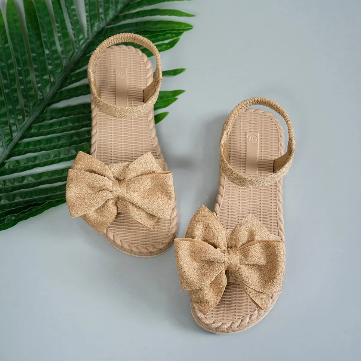 Women Sandals 2024 New Summer Lightweight Sandals Fashion Beach Casual Slippers Outdoor Bow Tie Flat Shoes Home Slides Women LadyShow.Store