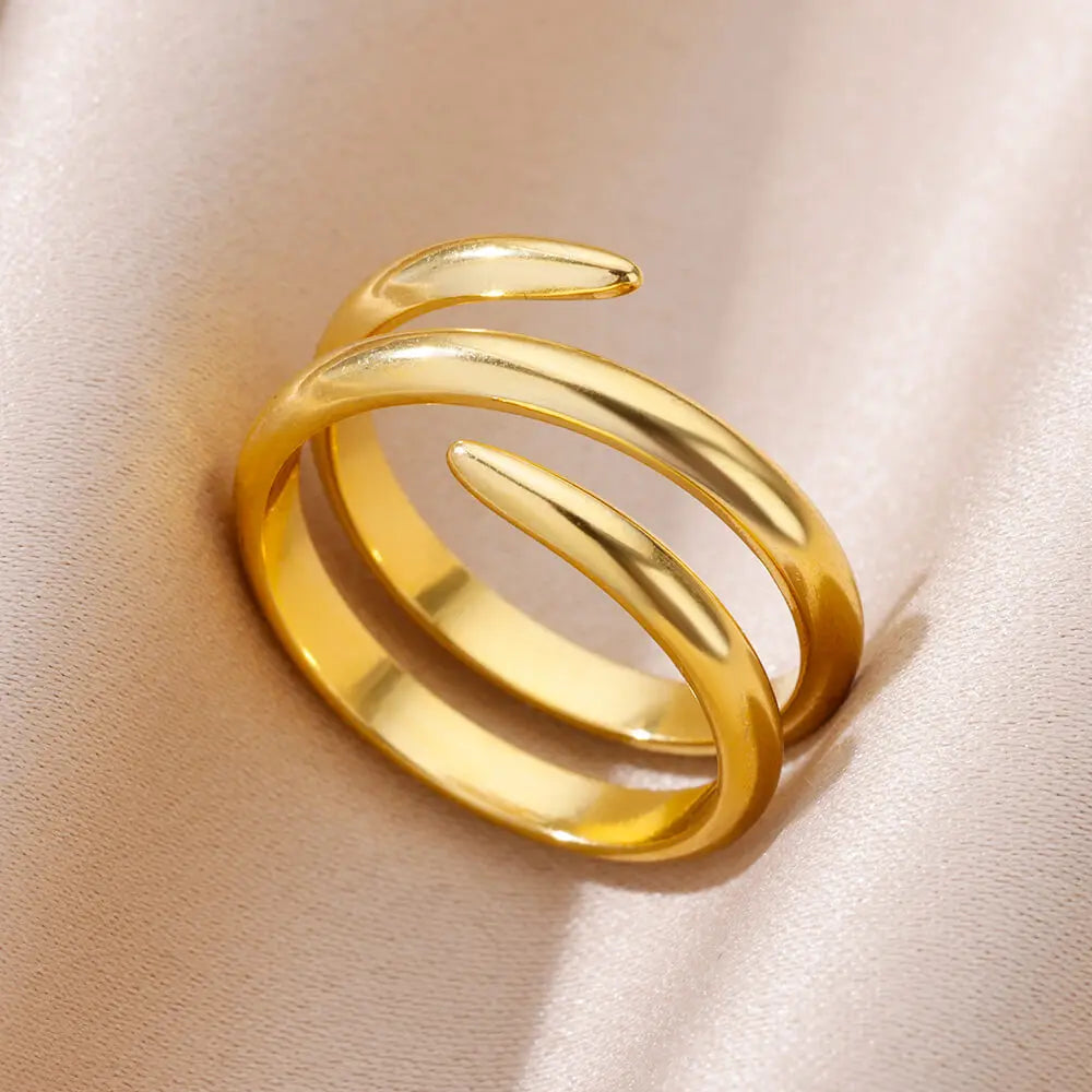 316L Stainless Steel Rings for Women Gold Color Never Fade Luxury Classic rings wedding couple rings Jewelry Free Shipping Pi-Mart