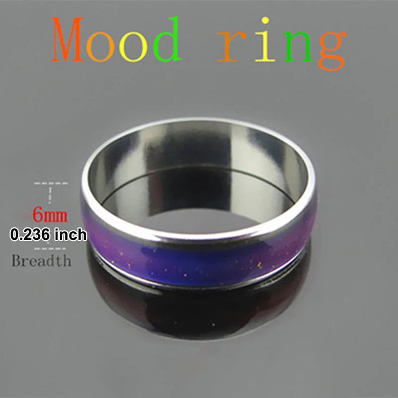 1pc Stainless Steel Mood Ring Changing Color Rings Emotion Feeling Temperature Ring For Women Men Couples Rings Fashion Jewelry Pi-Mart