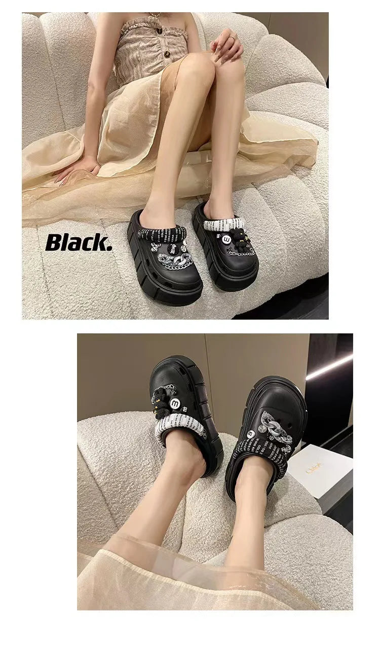 Fashion Charms Clogs New Arrival Thick Sole Outdoor Women Slippers High Quality Summer Beach Sandals For Girls Pi-Mart