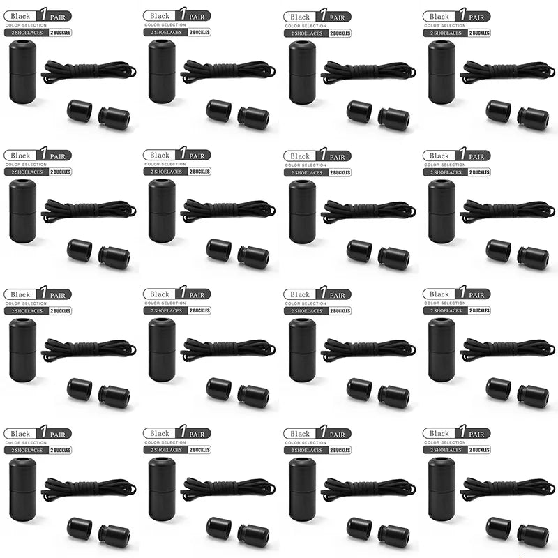 Elastic No Tie Shoelaces Semicircle Shoe Laces For Kids and Adult Sneakers Shoelace Quick Lazy Metal Lock Laces Shoe Strings Pi-Mart