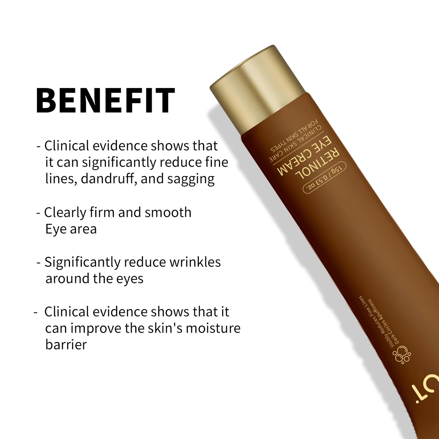 Retinol Eye Cream Anti Wrinkles,Anti Puffiness Remove Dark Circle Eye Bag Hyaluronic Acid Moisturize Peptides Soothe Skin Care Pi-Mart