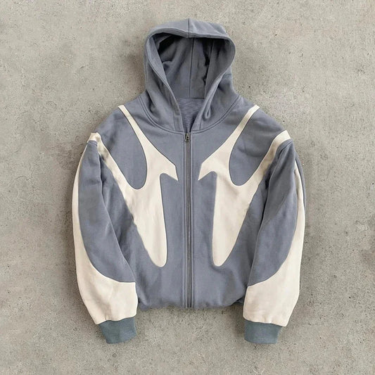 American  Retro Letter Printed Devil Pattern Hoodie Y2k Harajuku Casual Couple Zipper Hoodies Sweatshirt Fashion Street Clothing LadyShow.Store