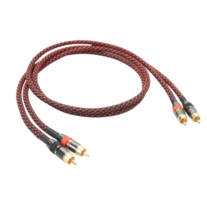 Hi-Fi Fine RCA Cable High Quality 4N OFC HIFI 2RCA-2RCA Male to Male Audio Cable Main Core Independent Shielding One Pair Pi-Mart