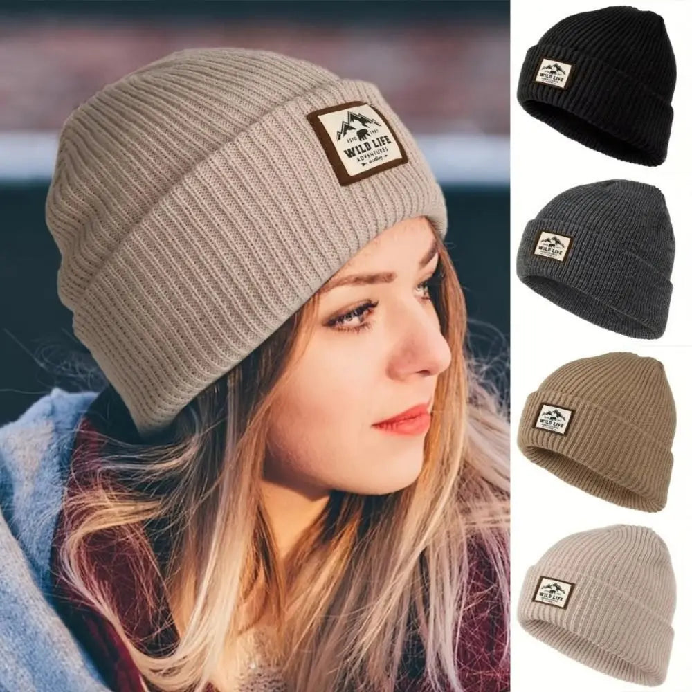 New Warm Outdoor Fleece Sports Hat Windproof Ear Protection Beanie Hats Knitted Thickened Winter Cap Men Women Pi-Mart