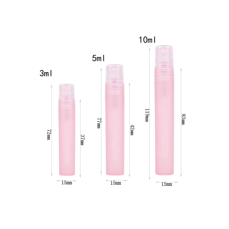 5Pcs Frosted Plastic Perfume Bottles Fine Mist Spray Bottle with Atomizer Pumps for Perfume Essential Oil Other Beauty Product Tri Light Beauty