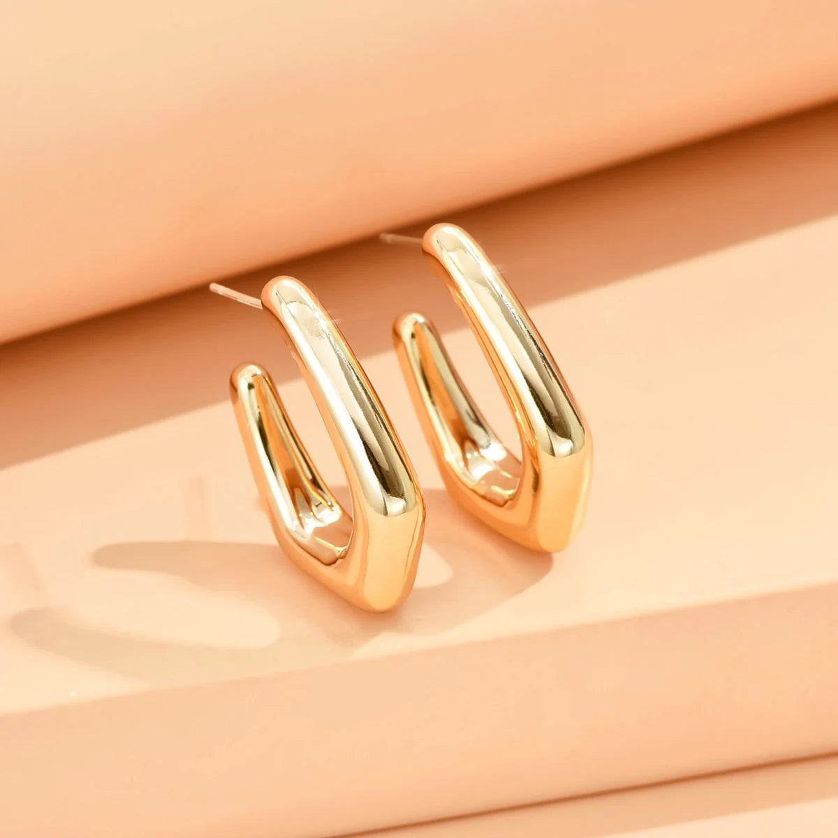серьги Geometric Irregular Metallic Color Earrings for Women 2024 Minimalist Style Personality Earrings Trendy Jewelry Gift Pi-Mart
