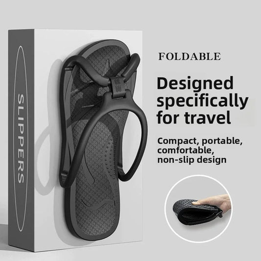 Foldable Travel Slippers Unisex EVA Flip Flops Hotel Non Slip Bathroom Indoor Outdoor Portable Lightweight Comfortable LadyShow.Store