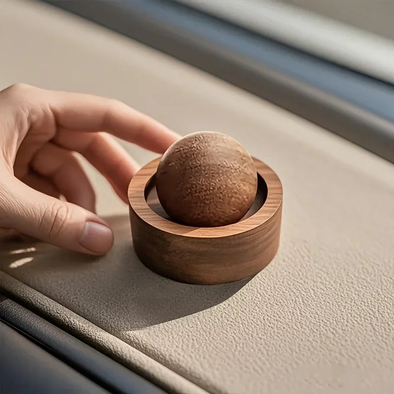 Car Wooden Essential Oil Diffusers-Spherical Design Natural Fragrance Dispersion Bedroom Decor Diffuser Car Home Room Fragrance Pi-Mart