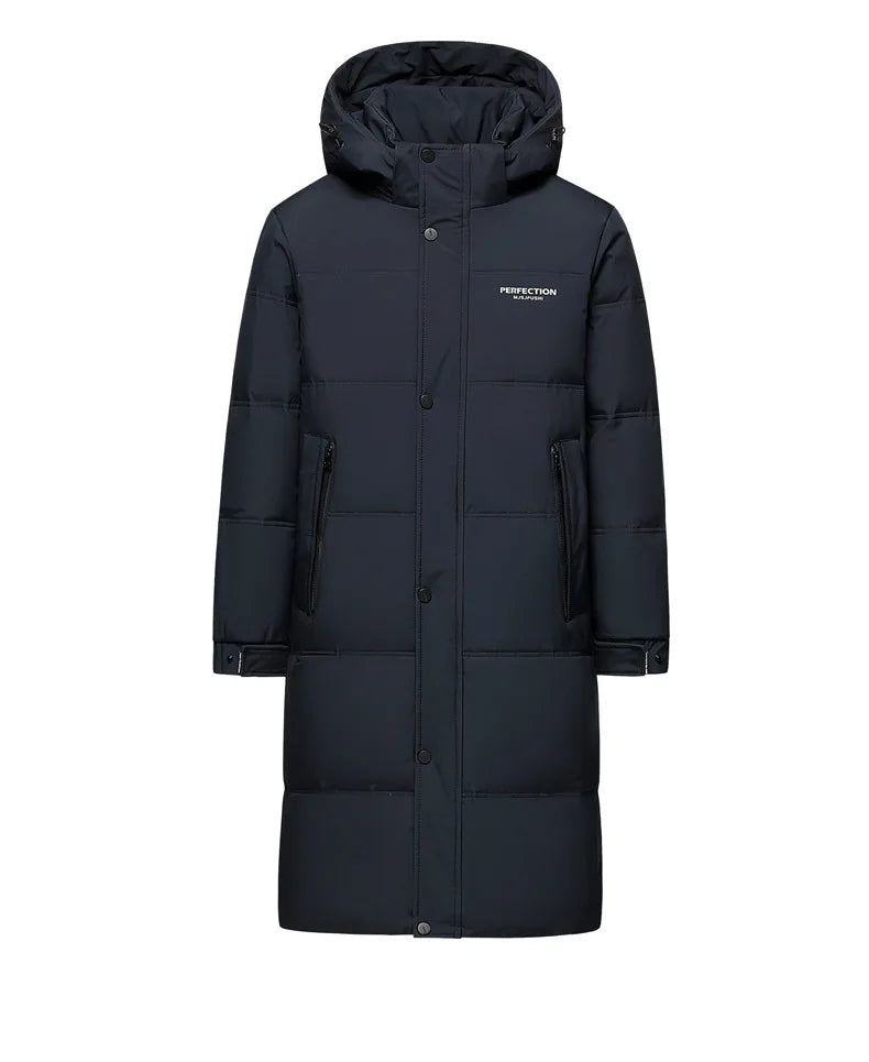 Winter Luxury Brand Men's Down Jacket Coat Parkas Padding Warm Puffer Jackets Long Man Jacket Knee Length Thickened Hooded HXY02 Pi-Mart