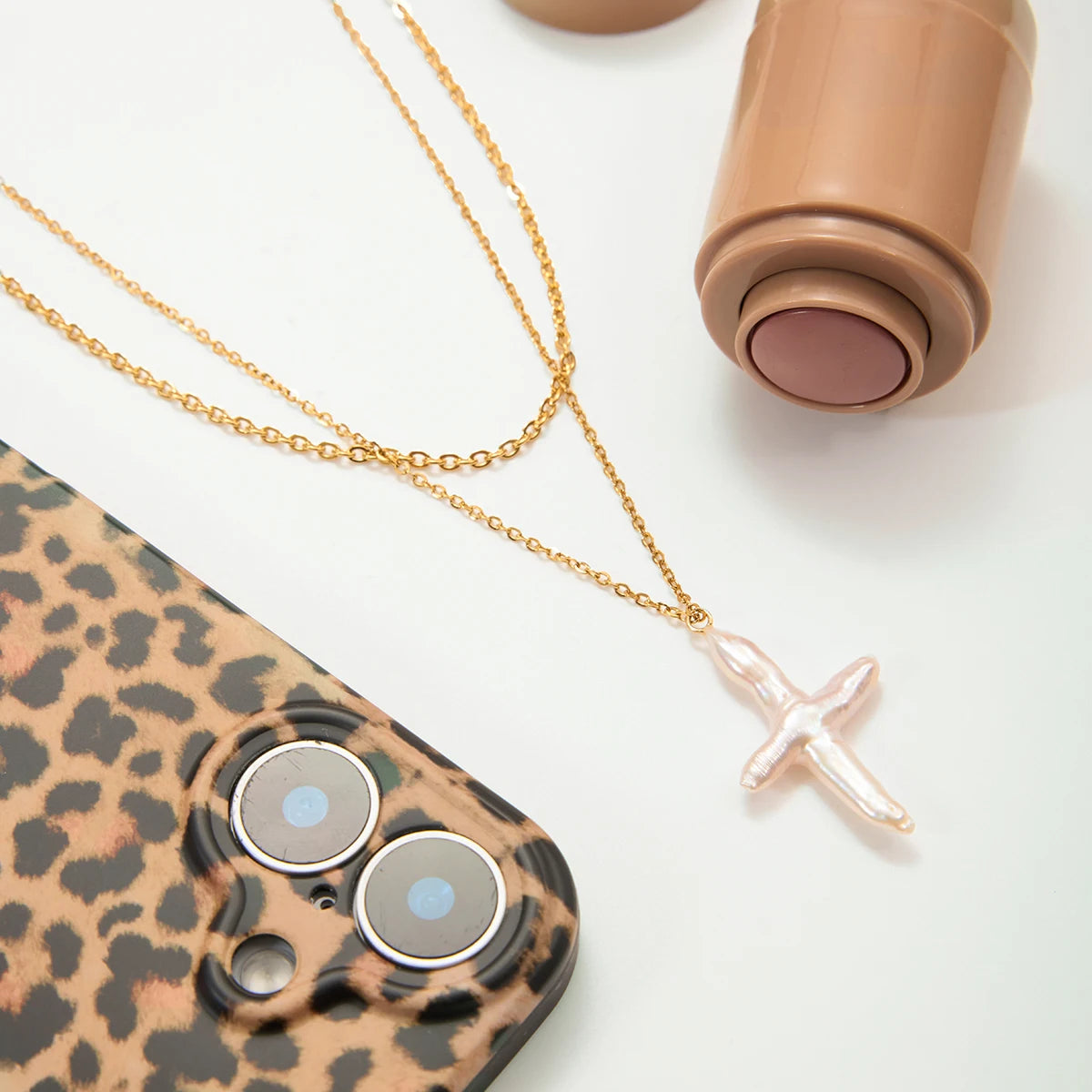 Zora Y2K Trendy 18K Gold Color Plated Sun Cross Fish Moon Pendant Multi Layer Necklace Waterproof Stainless Steel Women Jewelry Pi-Mart
