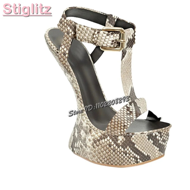 Cross-tied Super High Heel Sandals Candy Color Round Toe Platform Strange Style Heels 2025 Summer Women Shaped Heel Shoes 15CM LadyShow.Store