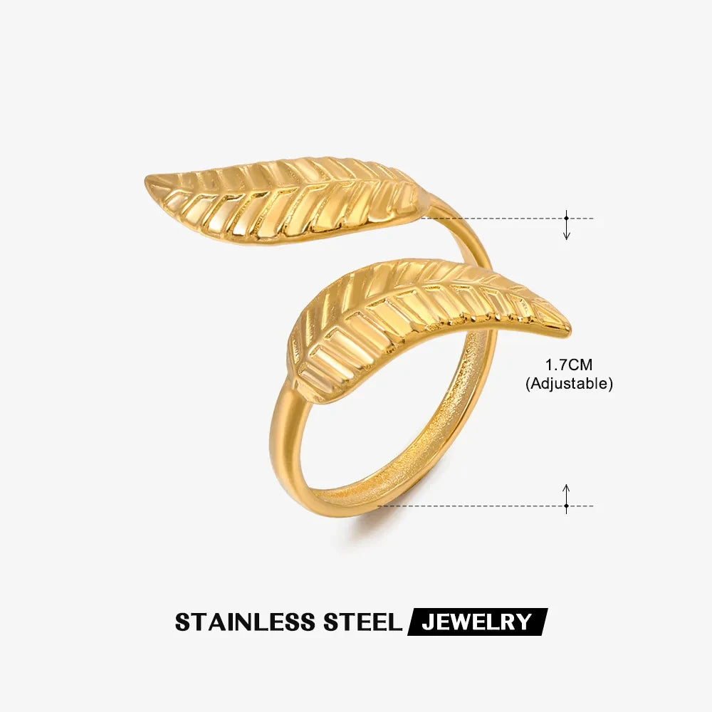 316L Stainless Steel Shell Rings for Women Adjustable Gold Color Little Star Open Rings Female Jewelry Weddings Gifts New Trendy Pi-Mart